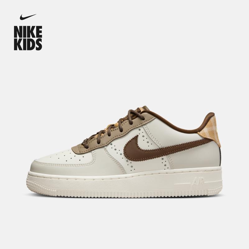 Nike Nike chính thức bé trai AIR FORCE 1 bé trai lớn Giày thể thao Air Force One mới FV3702