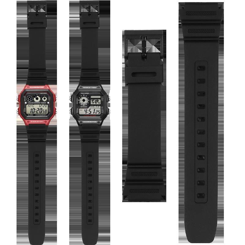 Thích hợp cho dây đeo vuông nhỏ CASIO AE1200AE-1300/F-108/W-216H dây đeo bằng nhựa dành cho học sinh