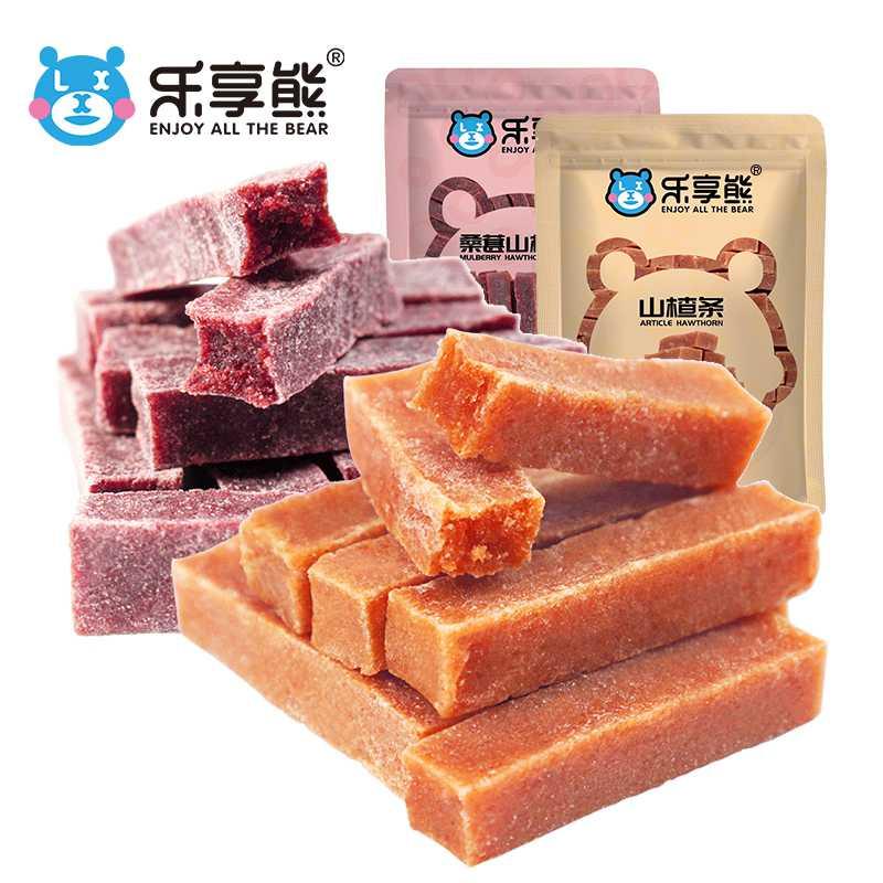 Lexiang gấu dải táo gai 500g * 2 túi kẹo táo gai đặc sản Sơn Đông bánh lát khô nguyên chất đồ ăn nhẹ cho bé tươi và tự nhiên