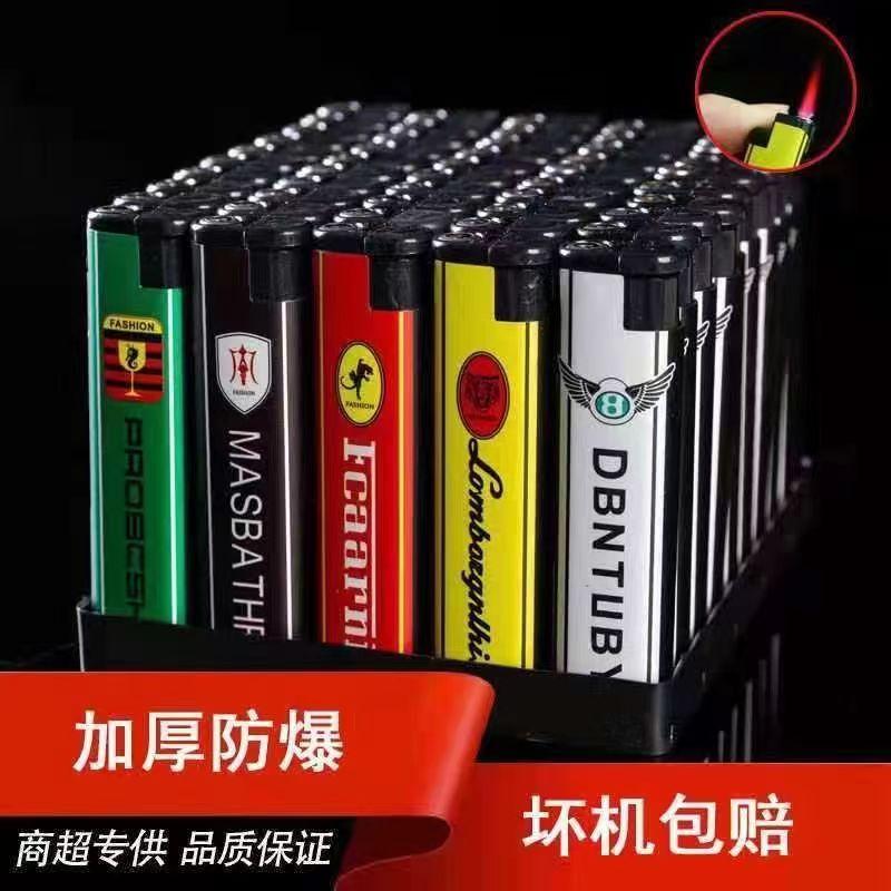 Cùng loại bật lửa vẽ tranh túi cá nhân chống gió dùng một lần từ siêu thị, chữ đặt làm, đá mài ngọn lửa mở, in điện tử