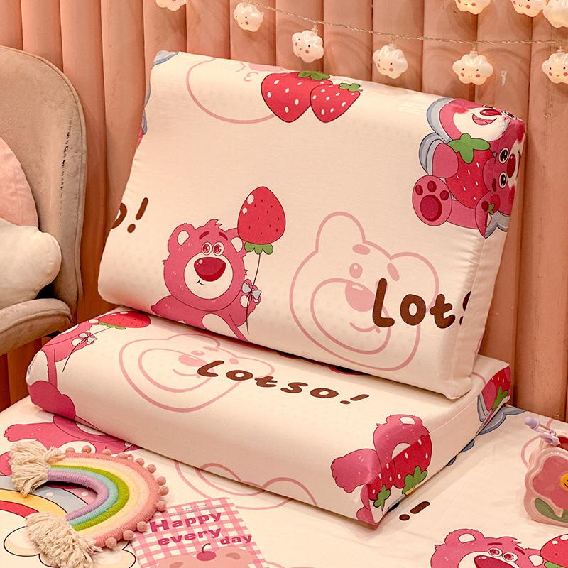 Một cặp vỏ gối cao su cotton 40x60 nguyên chất cotton trẻ em toàn bộ đầu dành cho nữ 30x50 vỏ gối đơn