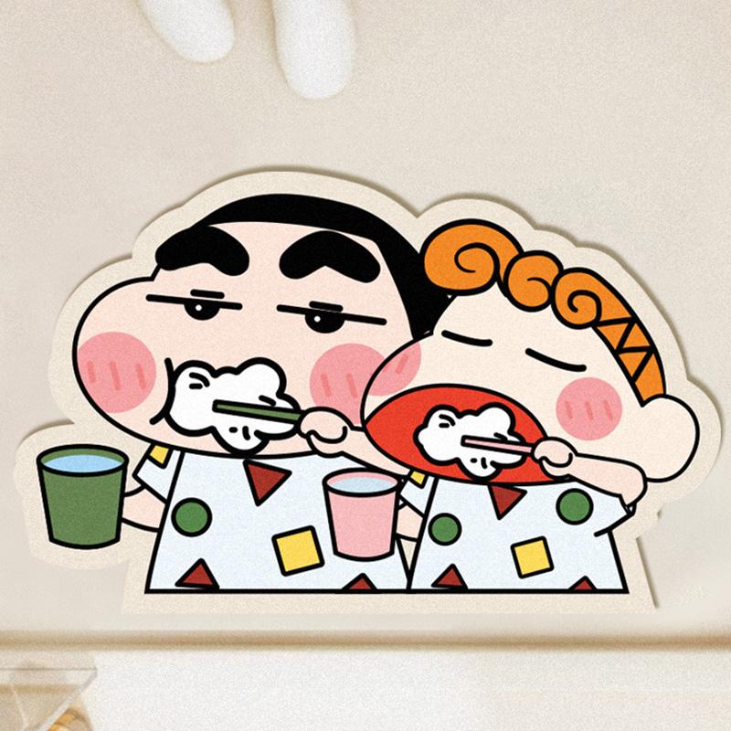 Hoạt Hình Crayon Shin-Chan Phòng Tắm Thấm Hút Sàn Bột Phòng Vệ Sinh Bùn Tảo Cát Nhanh Khô Thảm Chống Trơn Trượt sàn