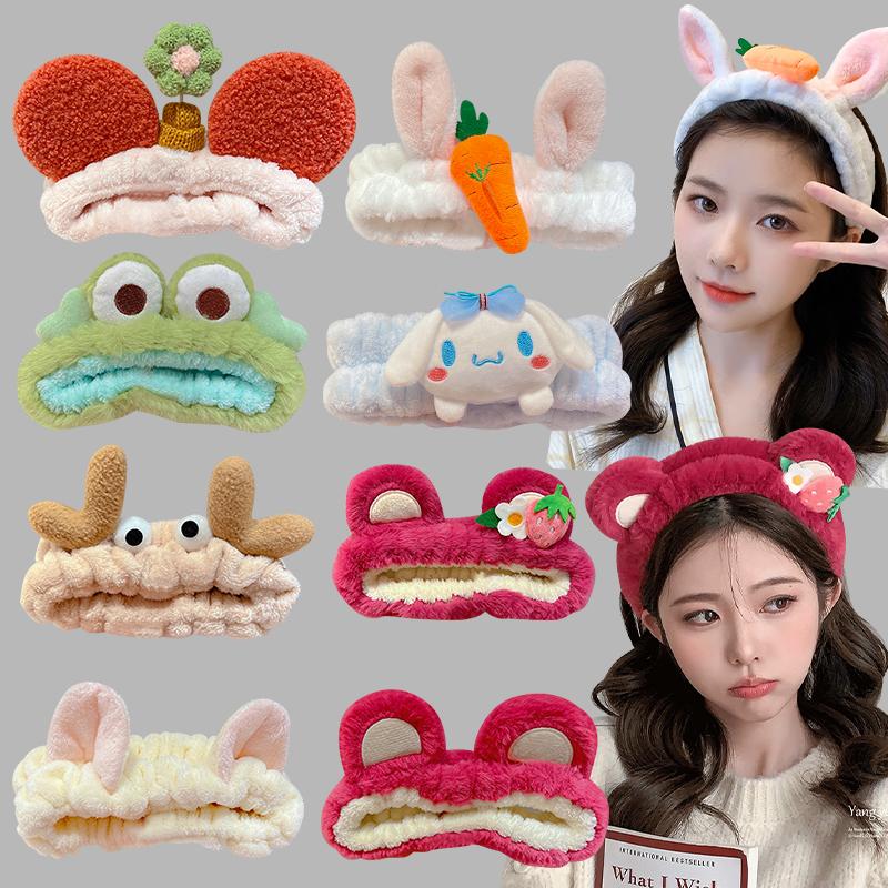 Dễ thương rửa mặt headband cho phụ nữ 2024 mới headband phụ nữ của mặt nạ đặc biệt rửa headband áp lực bó tóc kẹp tóc