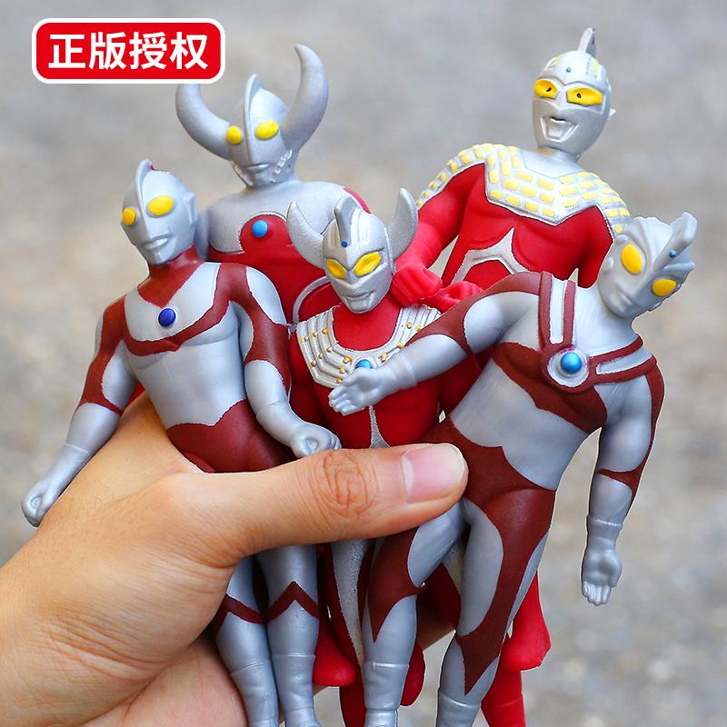 Búp bê siêu mềm Ultraman bằng nhựa mềm chính hãng, đồ chơi kéo và kẹp, búp bê giải nén quái vật siêu di động Tyro