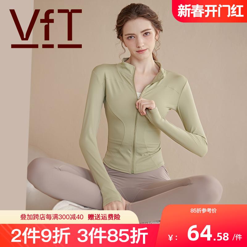 VFT cổ áo đứng dây kéo yoga quần áo áo khoác cardigan nữ quần áo đi xe đạp nhanh khô thể thao hàng đầu dài tay mùa thu đông quần áo tập thể dục