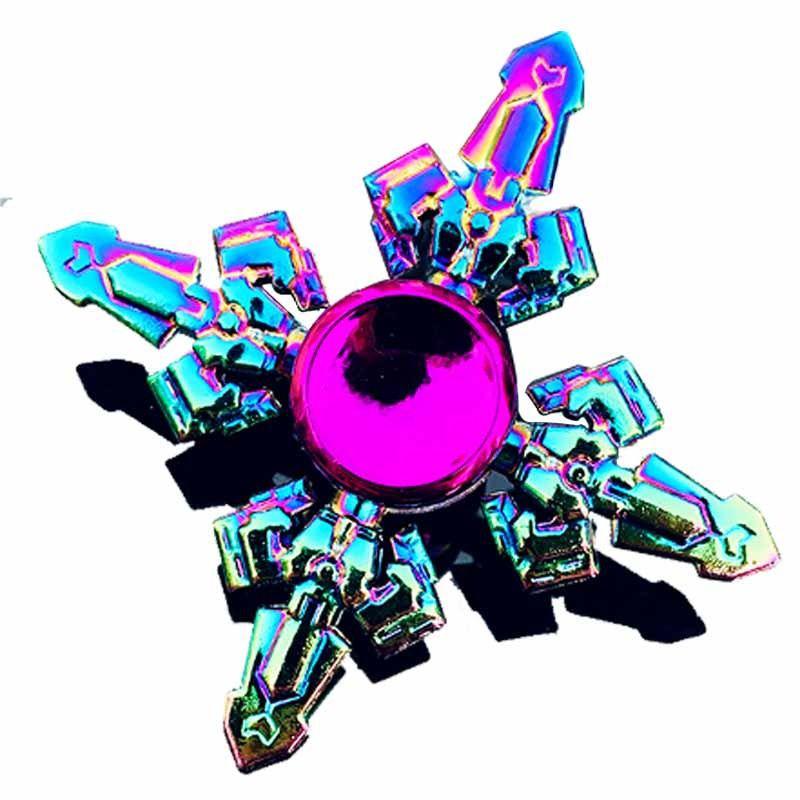 Đầu ngón tay spinner đồ chơi kim loại cậu bé và trẻ em cao cấp màu đen công nghệ đầu ngón tay spinner sinh viên giải nén món quà nhỏ Mecha