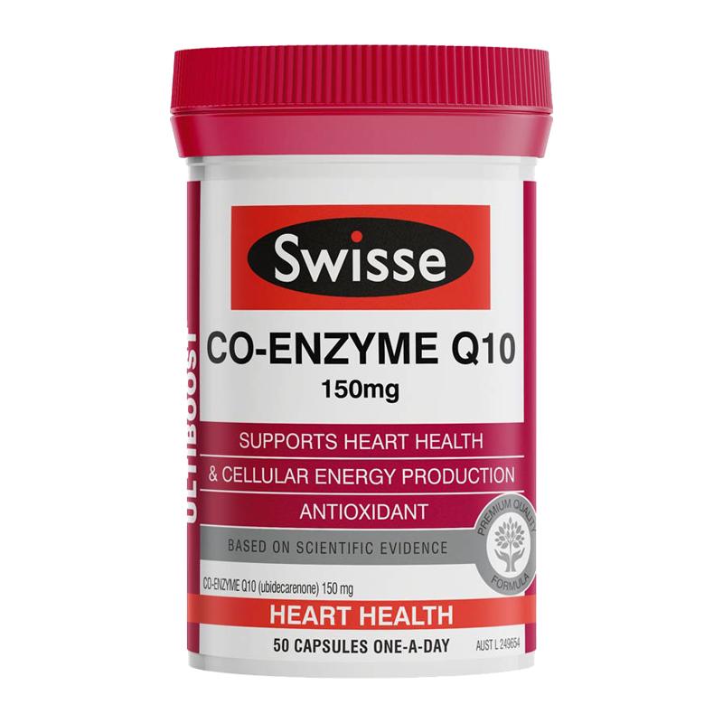 Swisse Coenzym Q10 Viên nang mềm ăn được 150mg 50 Sản phẩm tốt cho tim mạch nhập khẩu