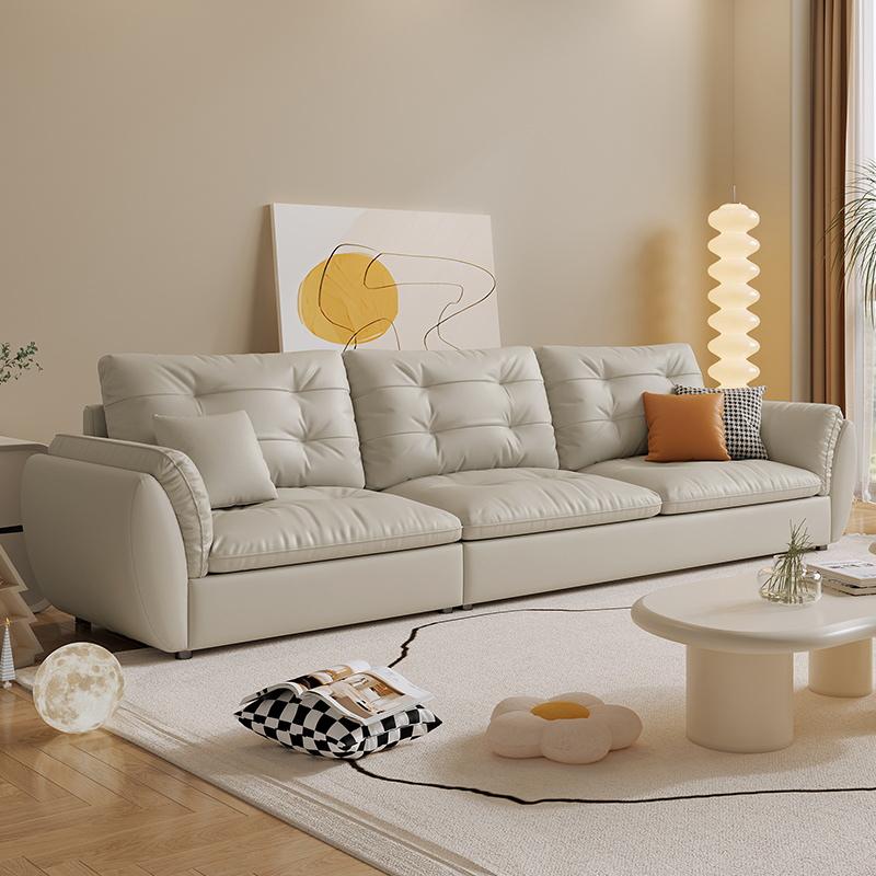 Dongxiong Da Nghệ Thuật Bắc Âu Đơn Giản Hiện Đại Ý Nhẹ Nhàng Sang Trọng Sofa Da Căn Hộ Nhỏ Hàng Thẳng Sofa Mây Gió