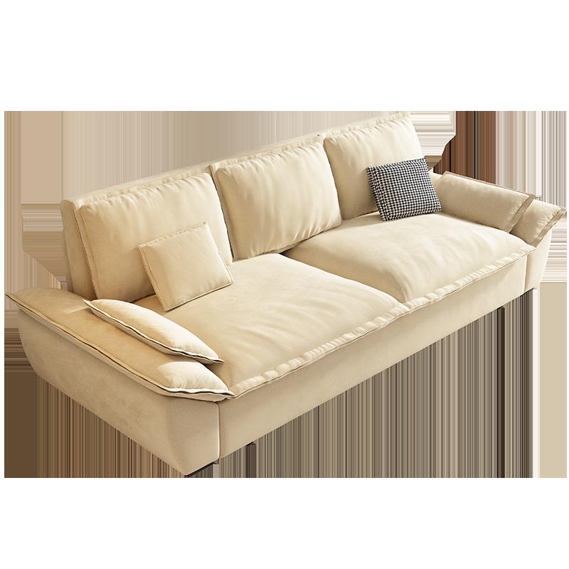 Công nghệ Baiying sofa nhung giường có thể gập lại đôi căn hộ nhỏ phòng khách internet nổi tiếng sofa phong cách kem mới