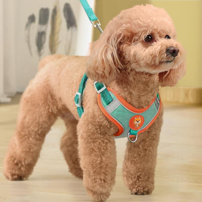 Vest phong cách dây xích chó con chó nhỏ Teddy Bichon Pomeranian ngực giữ bé túi con chó con con chó con đi bộ dây xích xích chó