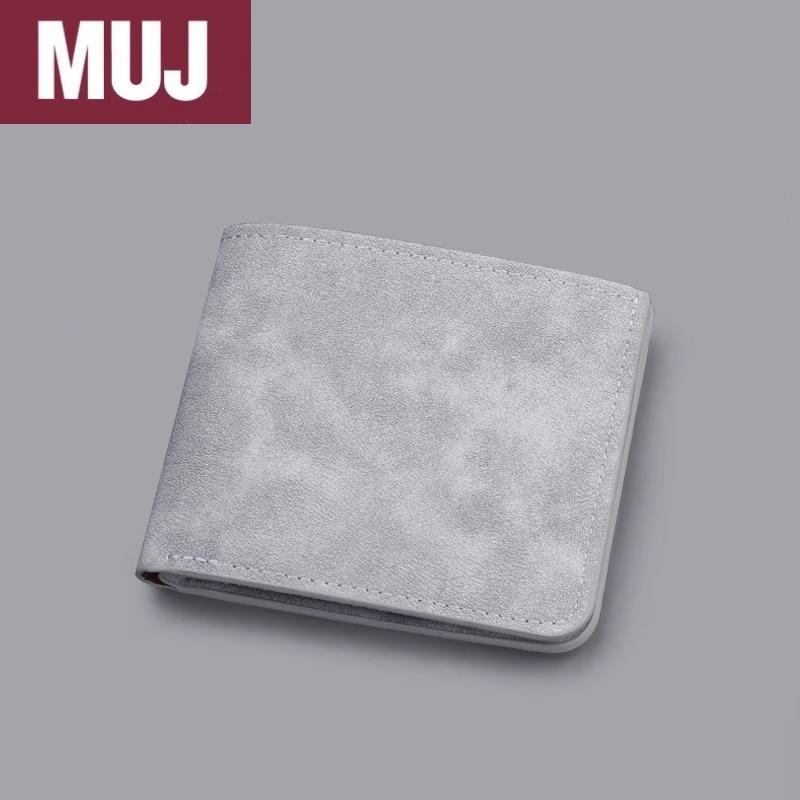 Ví đựng thẻ Muji cao cấp nhập khẩu Nhật Bản Ví ngắn đa năng nam siêu mỏng Ví da mềm mỏng đơn giản