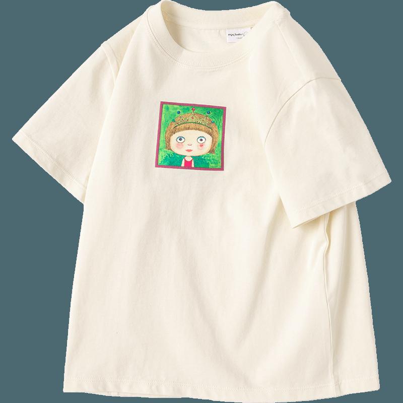 [Tmall bạn đầu tiên] mini cha mẹ-con x Jimmy mini bala bala quần áo mùa hè cha mẹ và con cái anh chị em áo thun cotton ngắn tay nguyên chất