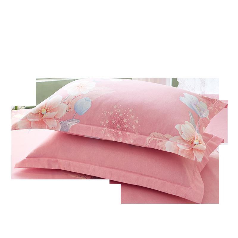 Vỏ gối cotton nguyên chất chải lông dày, 1 đôi vỏ gối cotton hoa, vỏ gối ký túc xá đơn 48x74cm