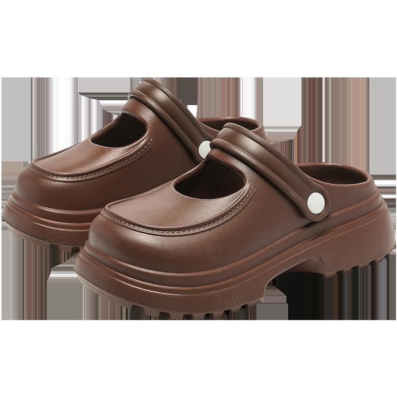 Dép Mary Jane Nữ Mùa Hè 2024 Mới Eva Đế Dày Bao Đầu Giày Sandal Đi Biển Bên Ngoài Crocs