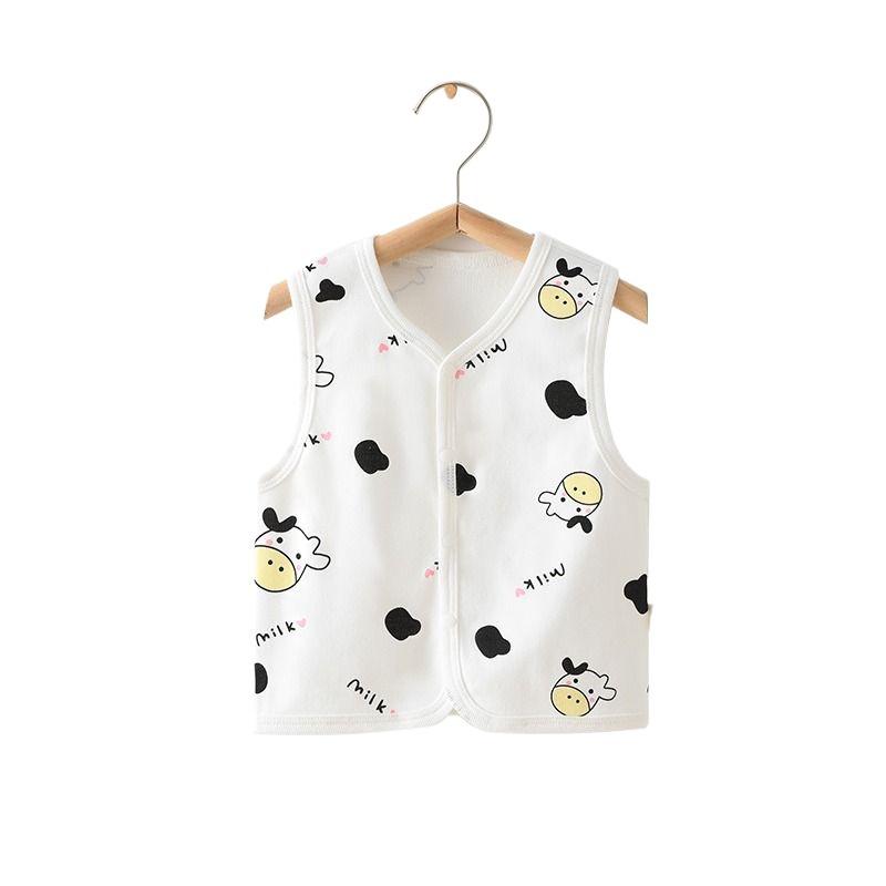 Áo vest sơ sinh cotton nguyên chất không xương bốn mùa cho nam và nữ, quần áo trẻ em, vừa vặn và thoải mái, bé chất lượng hạng A