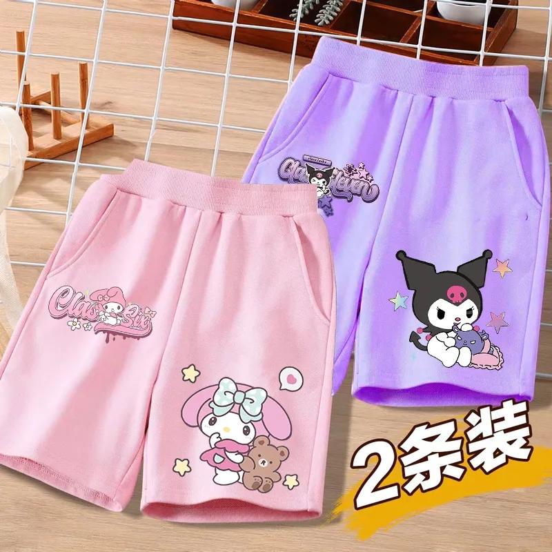 Quần short cotton 100% phong cách mới mùa hè cho bé gái Quần năm điểm đa năng phong cách phương Tây dành cho trẻ em và trẻ em trung niên Quần dài hoạt hình