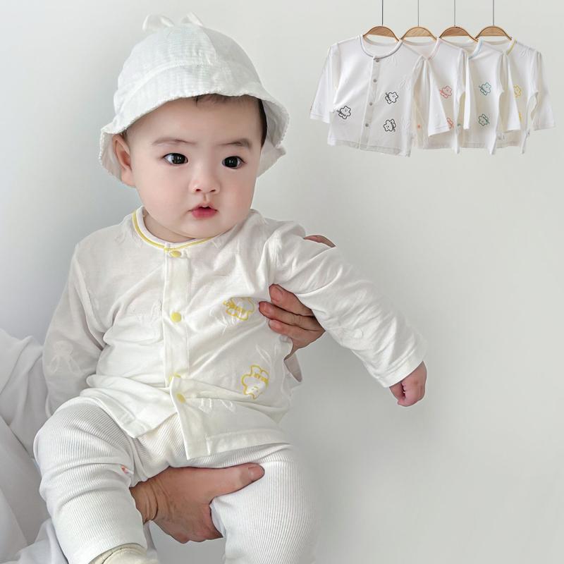 Áo khoác modal trẻ em áo cardigan dài tay máy lạnh cho bé trai và bé gái quần áo mỏng hoạt hình đi chơi xuân thu hè