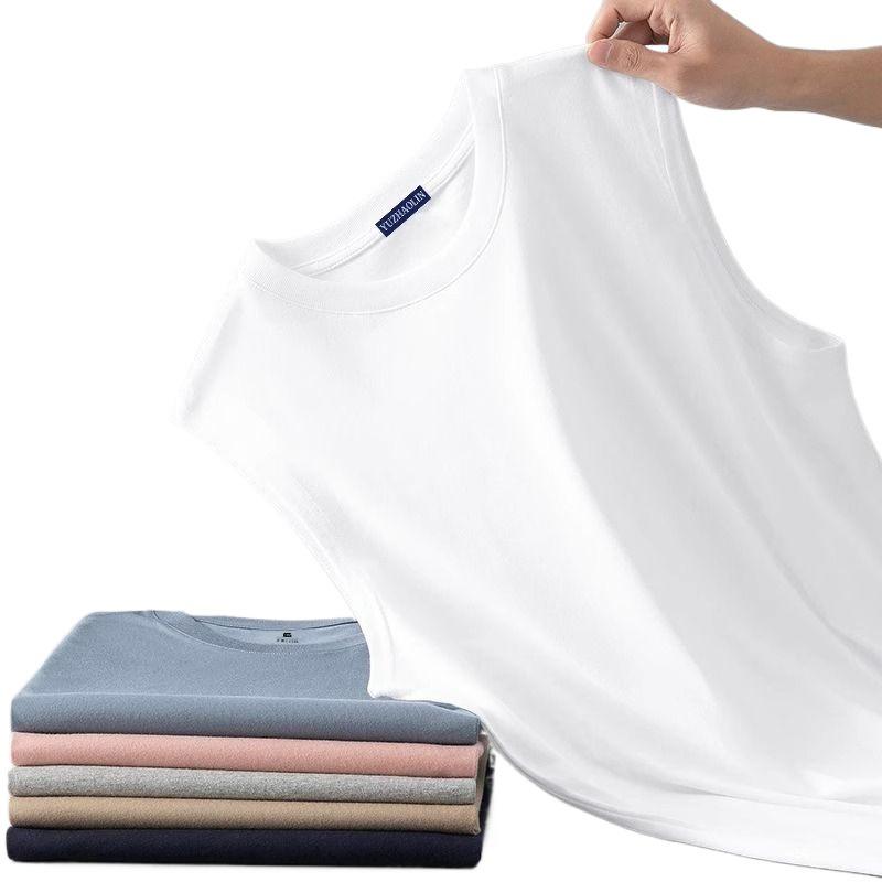 Yu Zhaolin cotton nguyên chất áo ghi lê rộng rãi vest nam mùa hè Mỹ thể dục bên trong mặc thể thao nhanh khô Áo thun không tay cổ tròn