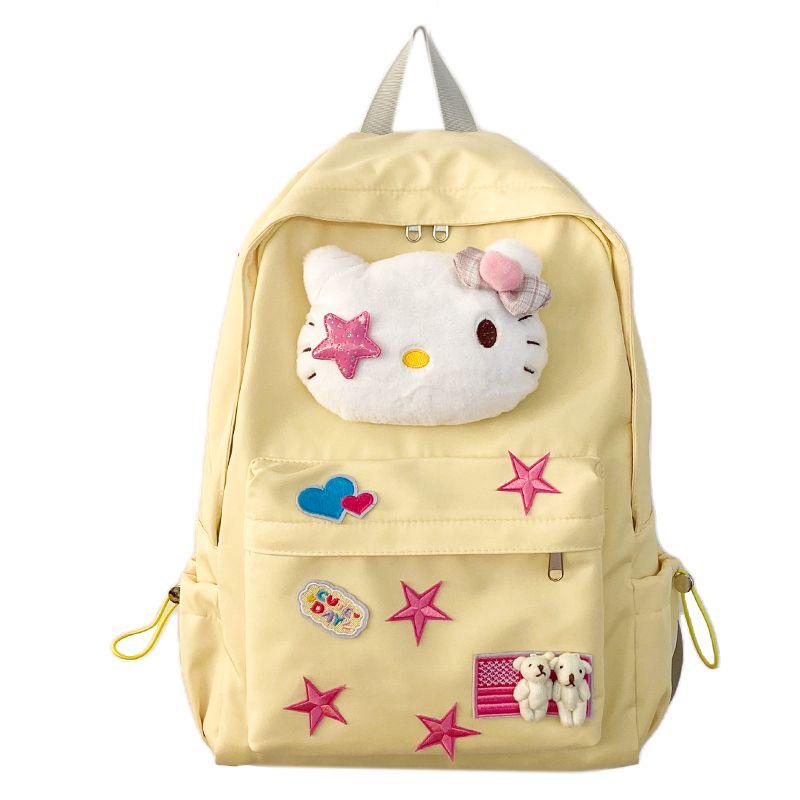 Ba lô Hellokitty dễ thương trẻ con mèo Kitty jk ba lô học sinh học ngôi sao túi cô gái nóng bỏng khuôn viên trường