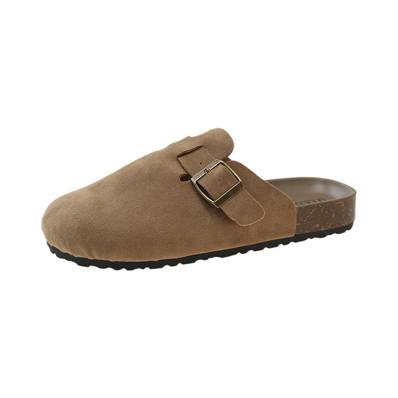 Giày Birkenstock cho nữ mùa xuân 2024 mới mặc ngoài đế dày Baotou Birkenstock Baotou nửa dép slip-on giày lười