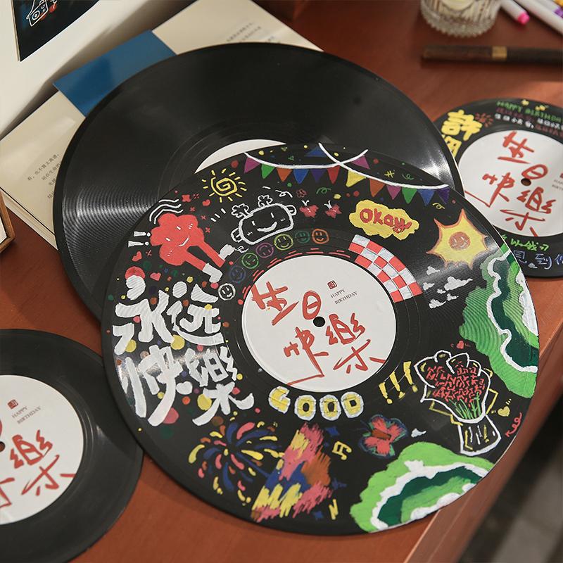 Đảo Salt Thời Gian Chúc Mừng Sinh Nhật DIY Graffiti Đĩa Vinyl NetEase Mô Phỏng Đám Mây Quà Tặng Cho Bạn Trai Và Người Bạn Thân Nhất