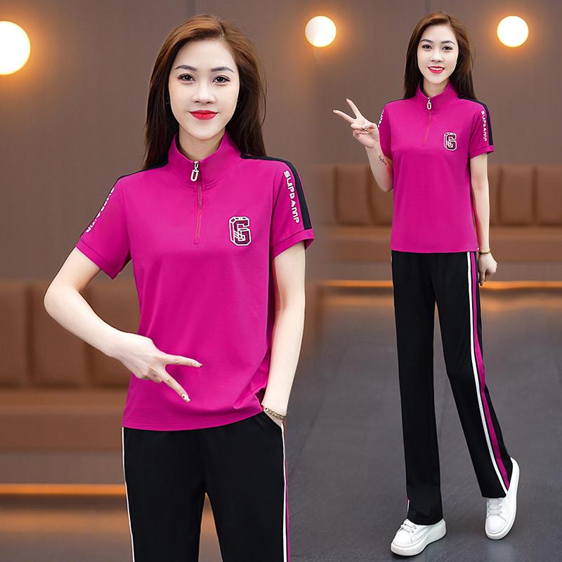 Bộ đồ thể thao mùa hè Li Ning chính hãng dành cho nữ mùa hè băng lụa ngắn tay phần mỏng 2024 mới rộng và rộng